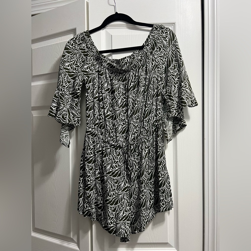 Leaf Print Women's Romper